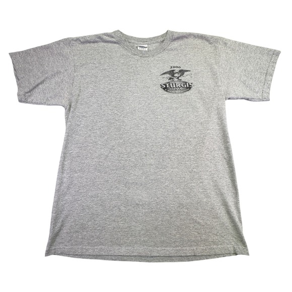 2006 Sturgis Rally Black Hills USA Biker Tradition Eagle TShirt Men's Large Grey - Picture 3 of 7